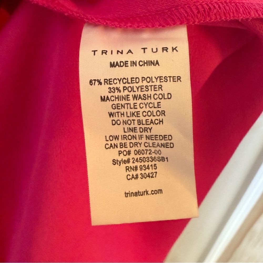 Trina Turk Pink Collared Portrait Shirt Dress Size Medium NWT - Picture 9 of 11